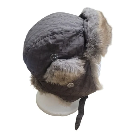 Unisex Green Trapper Hat Faux Fur Buckle Closure - Picture 4 of 5